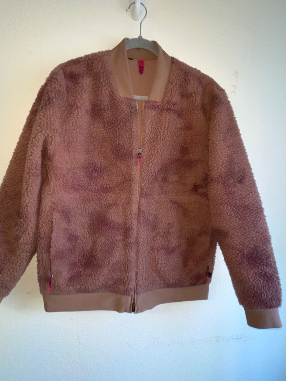 Lululemon Lab Textured Fleece Bomber Jacket – Clay Pink, M | Excellent Condition